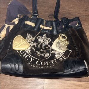 Juicy Couture Brown  and Gold Emblem hand Bag vintage y2k